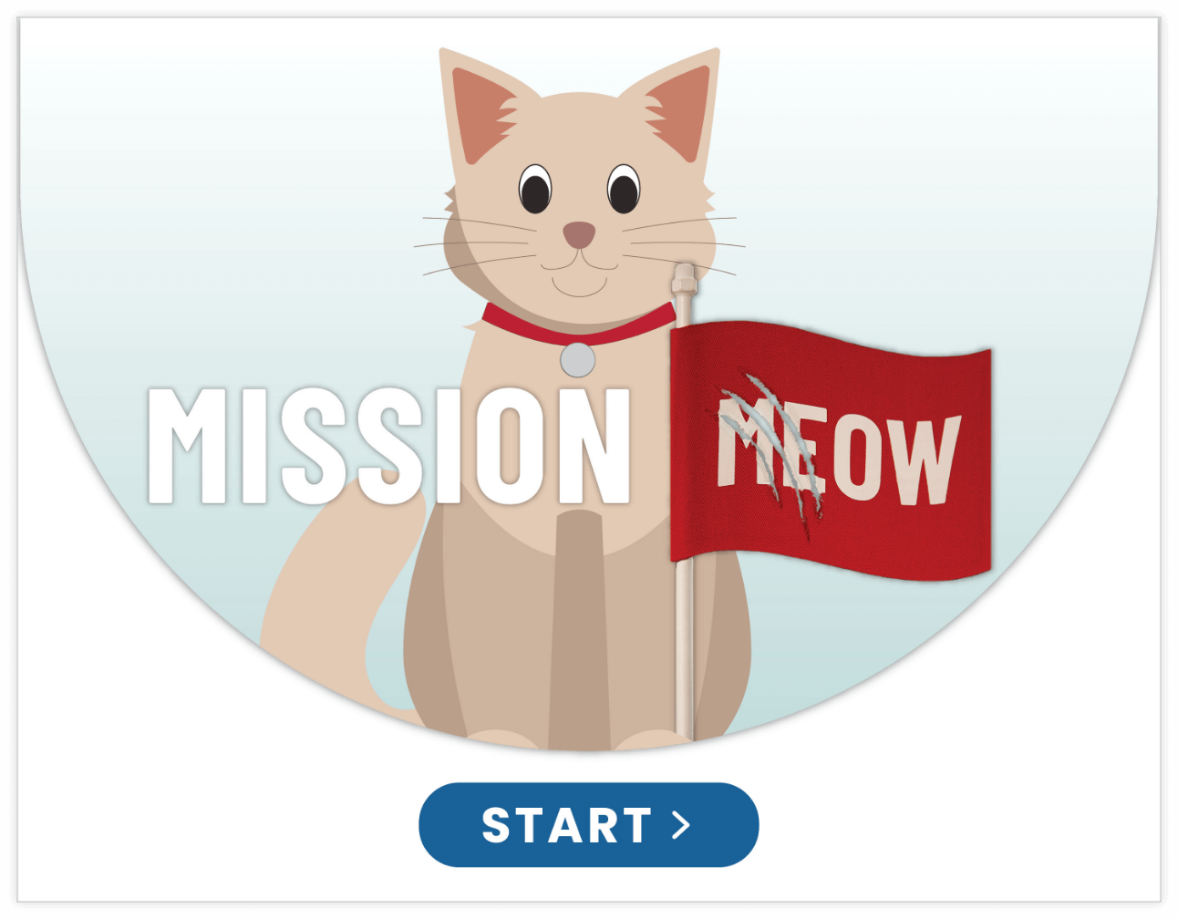 Mission Meow Game Icon with Cat with Red Flag 